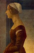 BOTTICELLI, Sandro Portrait of a Young Woman (La bella Simonetta) fs painting